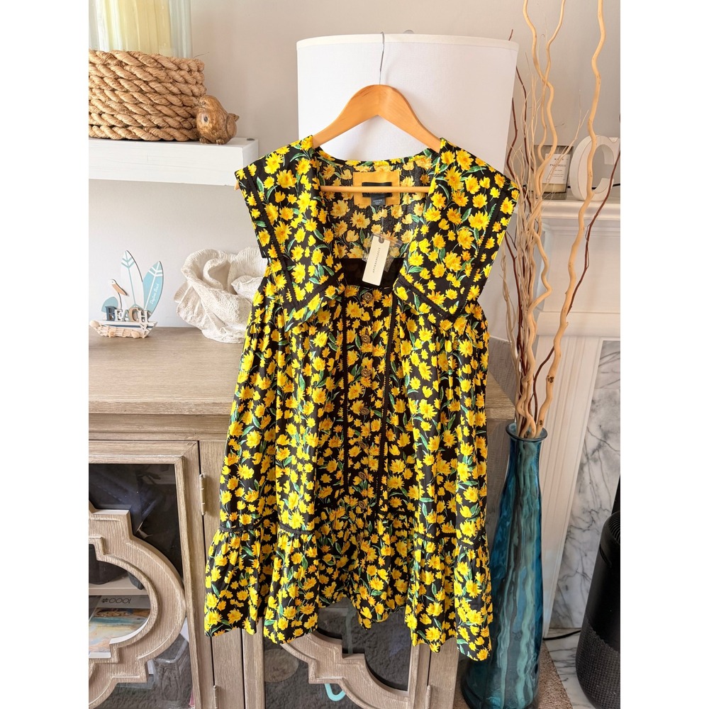 Maeve Collared Poplin Swing Mini Dress Size Medium